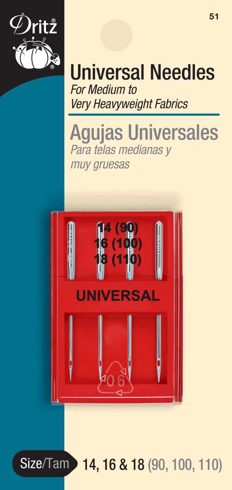 Chargez l'image dans la visionneuse de la galerie, 51|Dritz Universal Machine Needles, Assorted Sizes, 4 pc