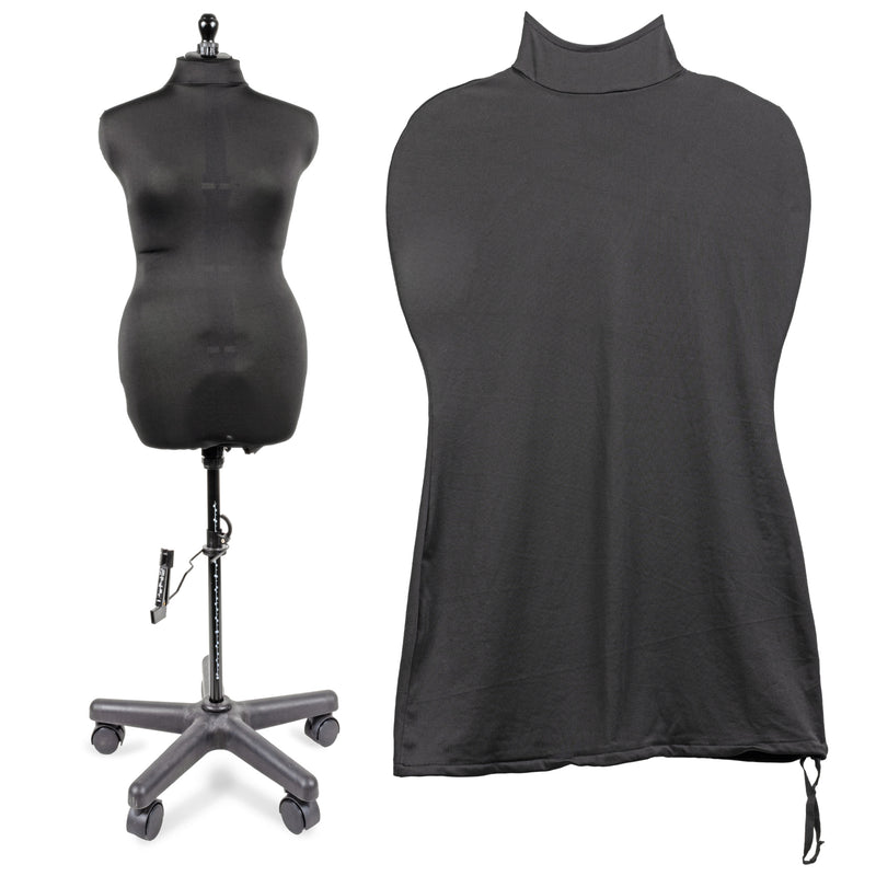 Chargez l'image dans la visionneuse de la galerie, 653161|Dritz Dress Form Fabric Cover, Black, 4-Way Stretch 100% Polyester, Medium