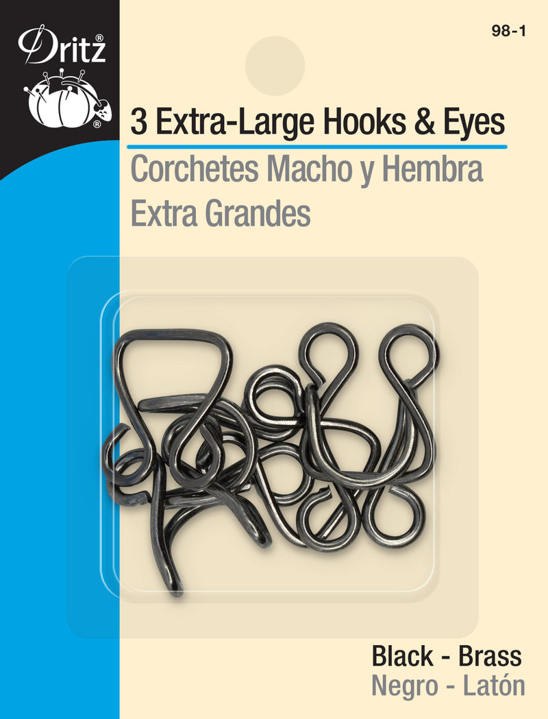 Chargez l'image dans la visionneuse de la galerie, 98-1|Dritz Hooks & Eyes, 3 pc, Black