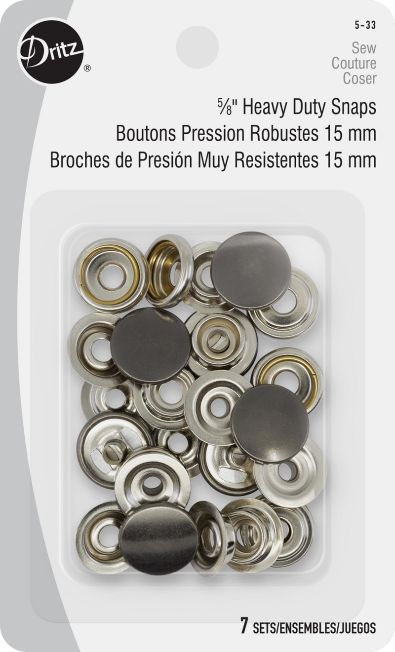 Chargez l'image dans la visionneuse de la galerie, 5-33|Dritz 5/8" Heavy Duty Snaps, 7 Sets, Gunmetal