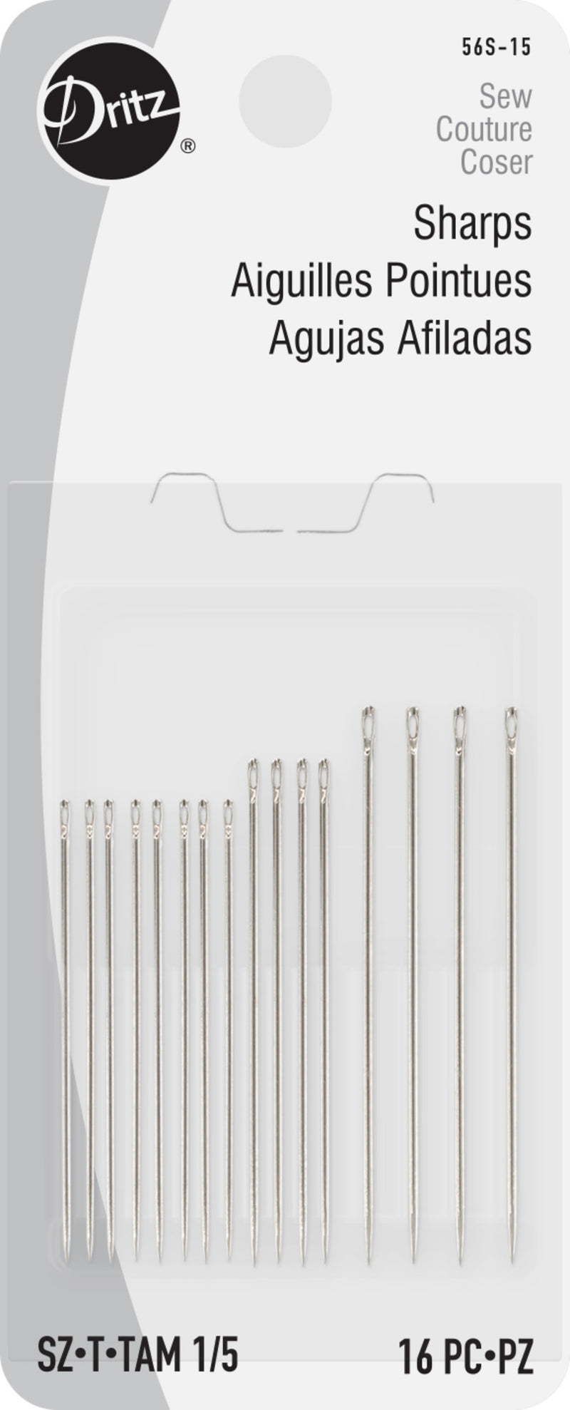 Chargez l'image dans la visionneuse de la galerie, 56S-15|Dritz Sharps Hand Needles, Assorted 1/5, 16 pc