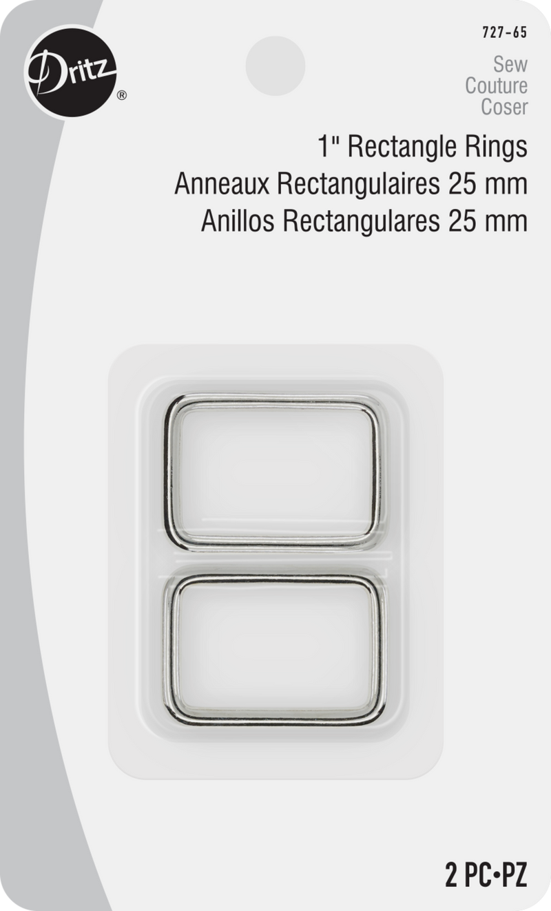 Chargez l'image dans la visionneuse de la galerie, 727-65|Dritz 1" Rectangle Rings, Nickel, 2 pc