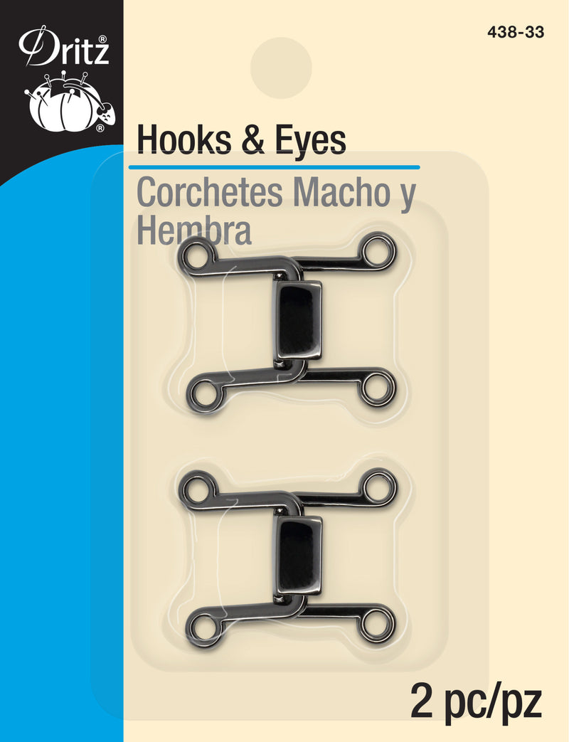 Chargez l'image dans la visionneuse de la galerie, 438-33|Dritz Hooks & Eyes, 2 Sets, Gunmetal