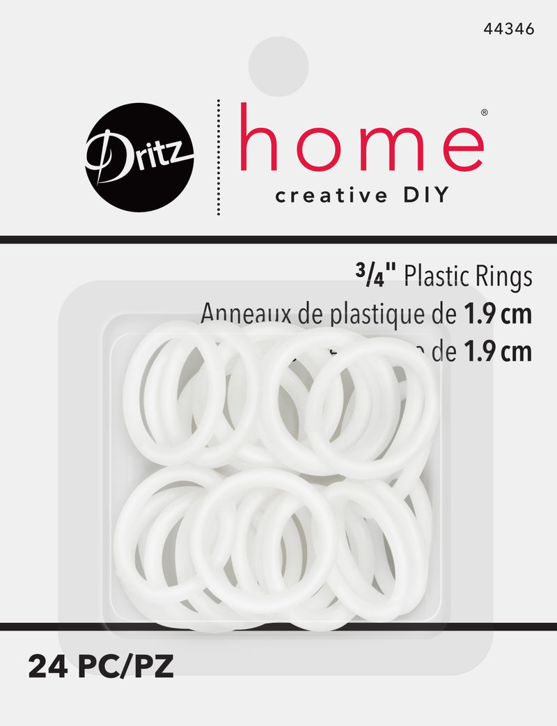 Chargez l'image dans la visionneuse de la galerie, 44346|Dritz 3/4" Plastic Rings, White, 24 pc