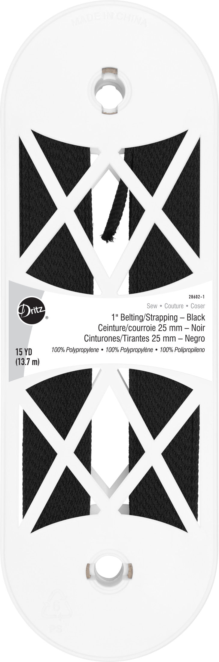 Cargue la imagen en el visor de la galería, 28602-1|Dritz 1" Polypro Belting & Strapping, Black, 15 yd