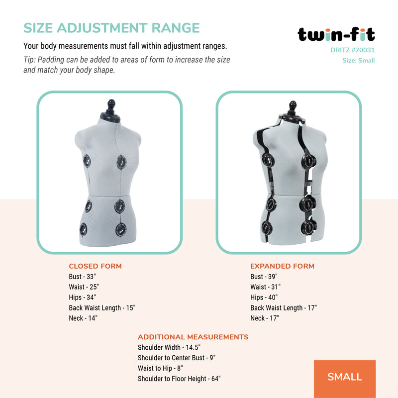 Chargez l'image dans la visionneuse de la galerie, 20031|Dritz Twin-Fit Adjustable Dress Form, Small