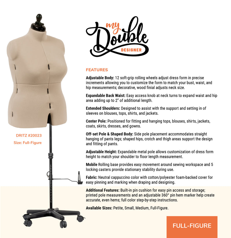Chargez l'image dans la visionneuse de la galerie, 20023|Dritz My Double Designer Adjustable Dress Form, Full-Figure