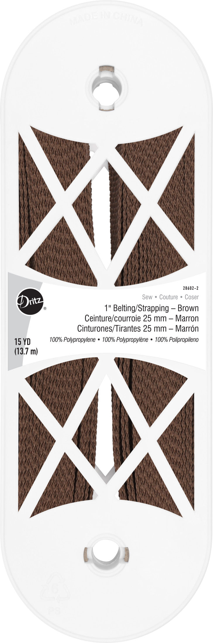 Cargue la imagen en el visor de la galería, 28602-2|Dritz 1" Polypro Belting & Strapping, Brown, 15 yd