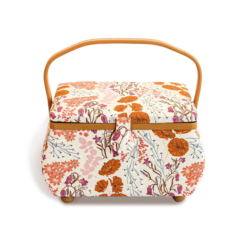 Chargez l'image dans la visionneuse de la galerie, 612069| Curved Sewing Basket, Large, Orange Wildflower