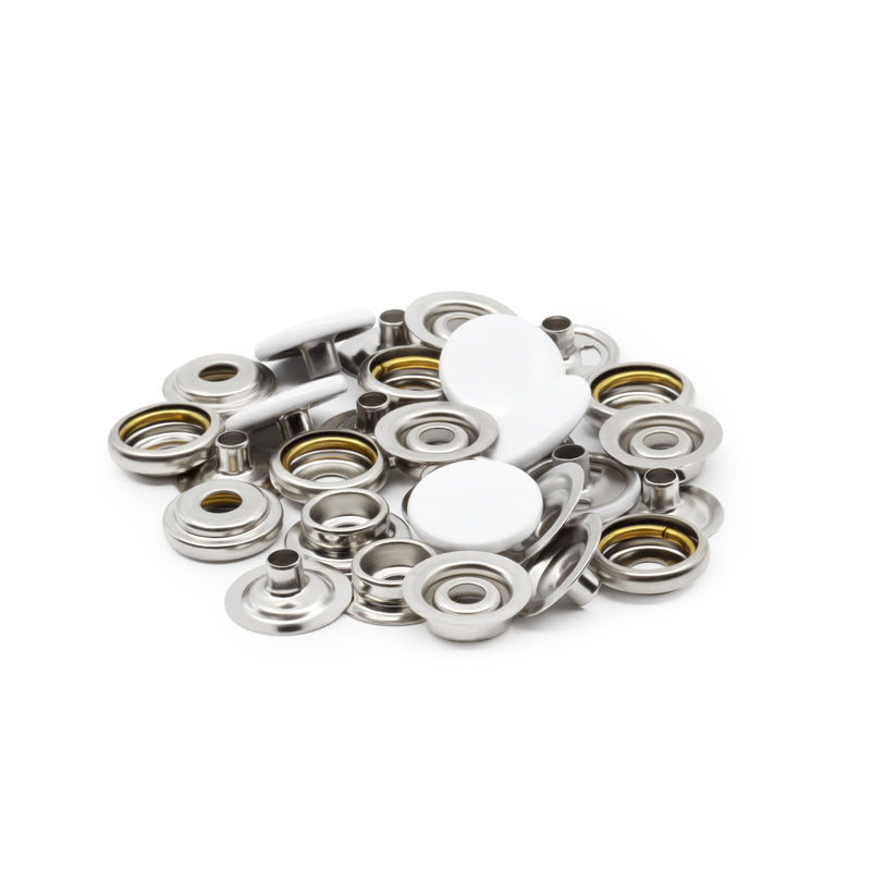 Chargez l'image dans la visionneuse de la galerie, 5-2|Dritz 5/8" Heavy Duty Snaps, 7 Sets, White