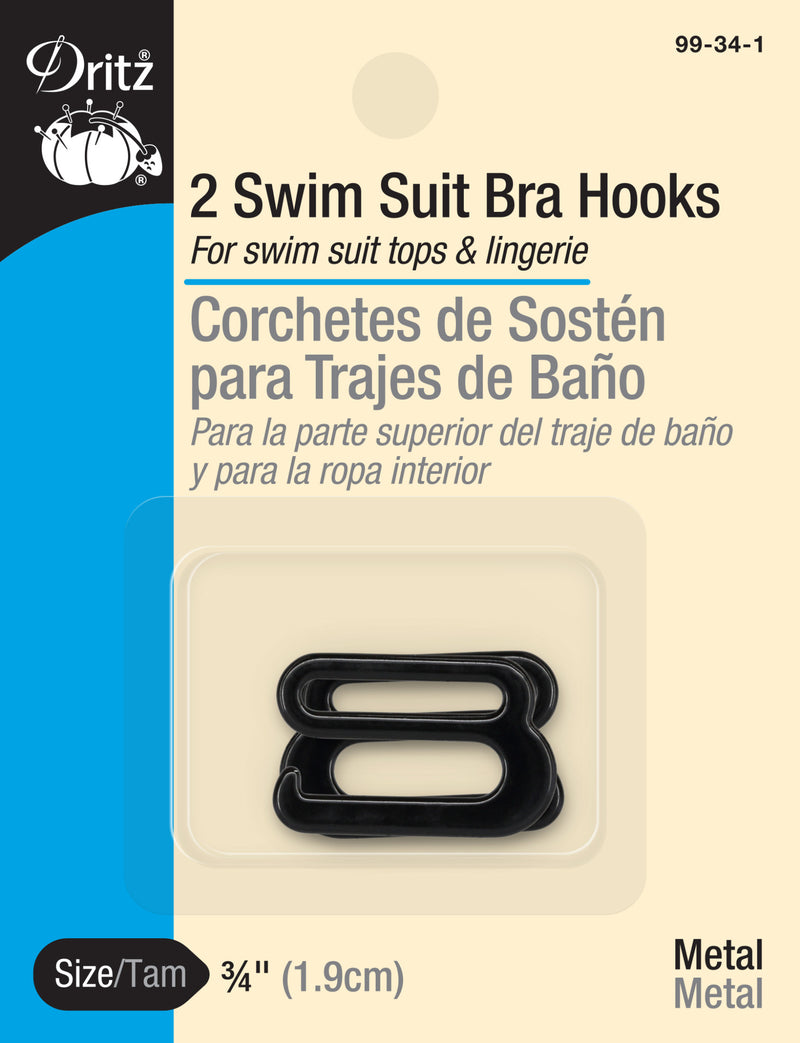 Chargez l'image dans la visionneuse de la galerie, 99-34-1|Dritz 3/4" Swim Suit Bra Hooks, 2 pc, Black