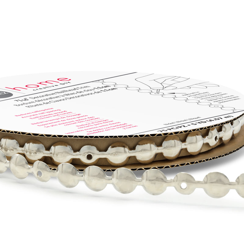 Chargez l'image dans la visionneuse de la galerie, 44286|Dritz 7/16" Decorative Nailhead Trim, Nickel, 75 pc