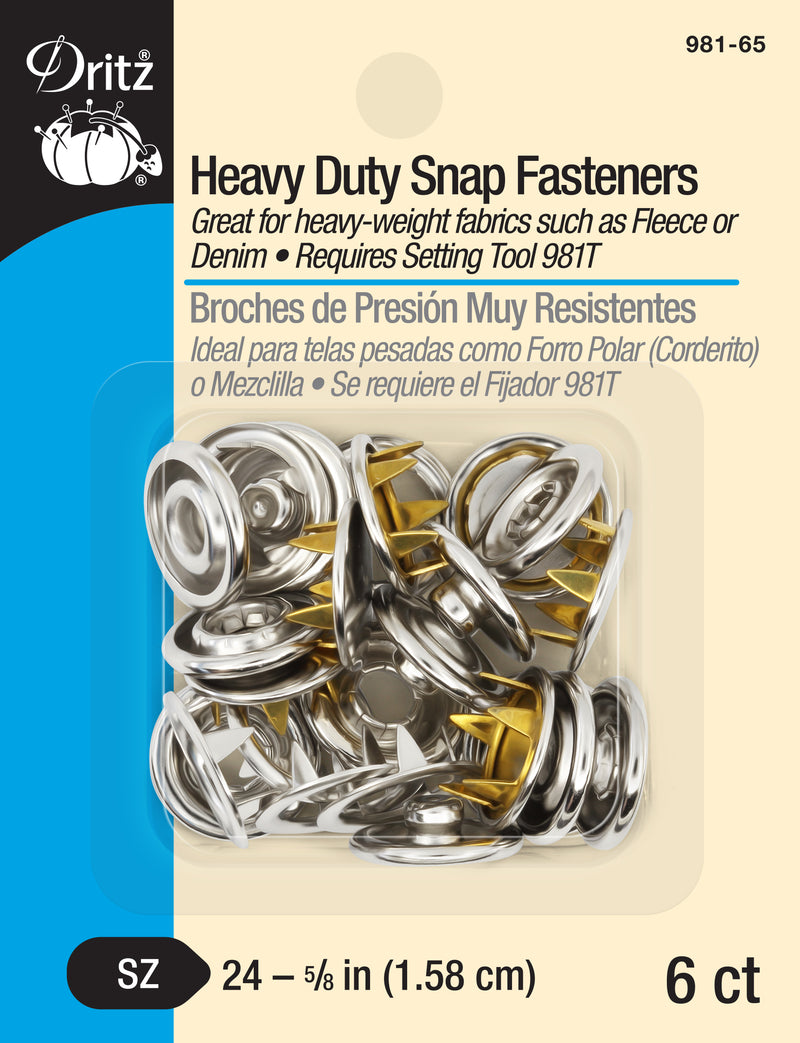 Chargez l'image dans la visionneuse de la galerie, 981-65|Dritz 5/8" Heavy Duty Snap Fasteners, 6 pc, Nickel