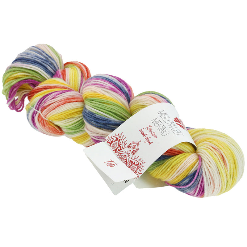 Chargez l'image dans la visionneuse de la galerie, 28297001|Lana Grossa Hand Dyed Meilenweit 100 Merino Rainbow Yarn, Tata