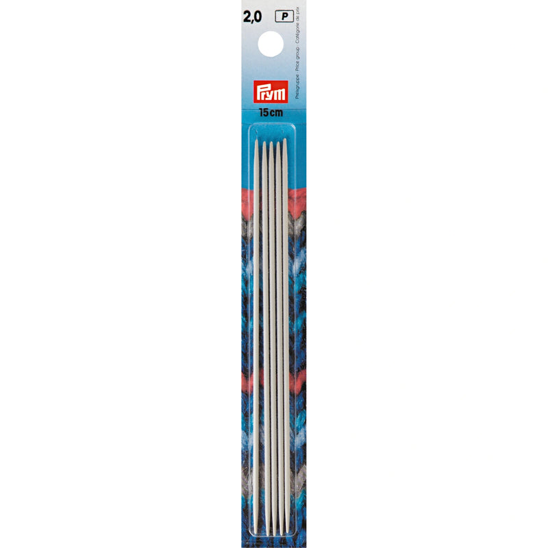 Chargez l'image dans la visionneuse de la galerie, 191361|Prym 6" Double Point Aluminum Knitting Needles, 2mm