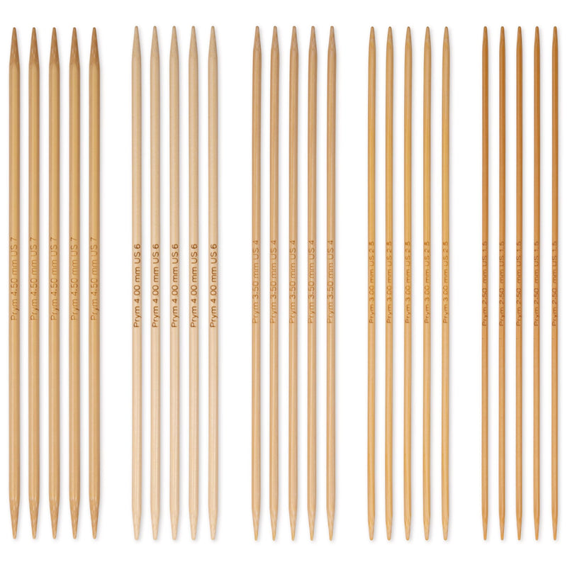 Chargez l'image dans la visionneuse de la galerie, 222910|Prym Double-Pointed Knitting Needles Set, Bamboo, 2.5-4.5mm