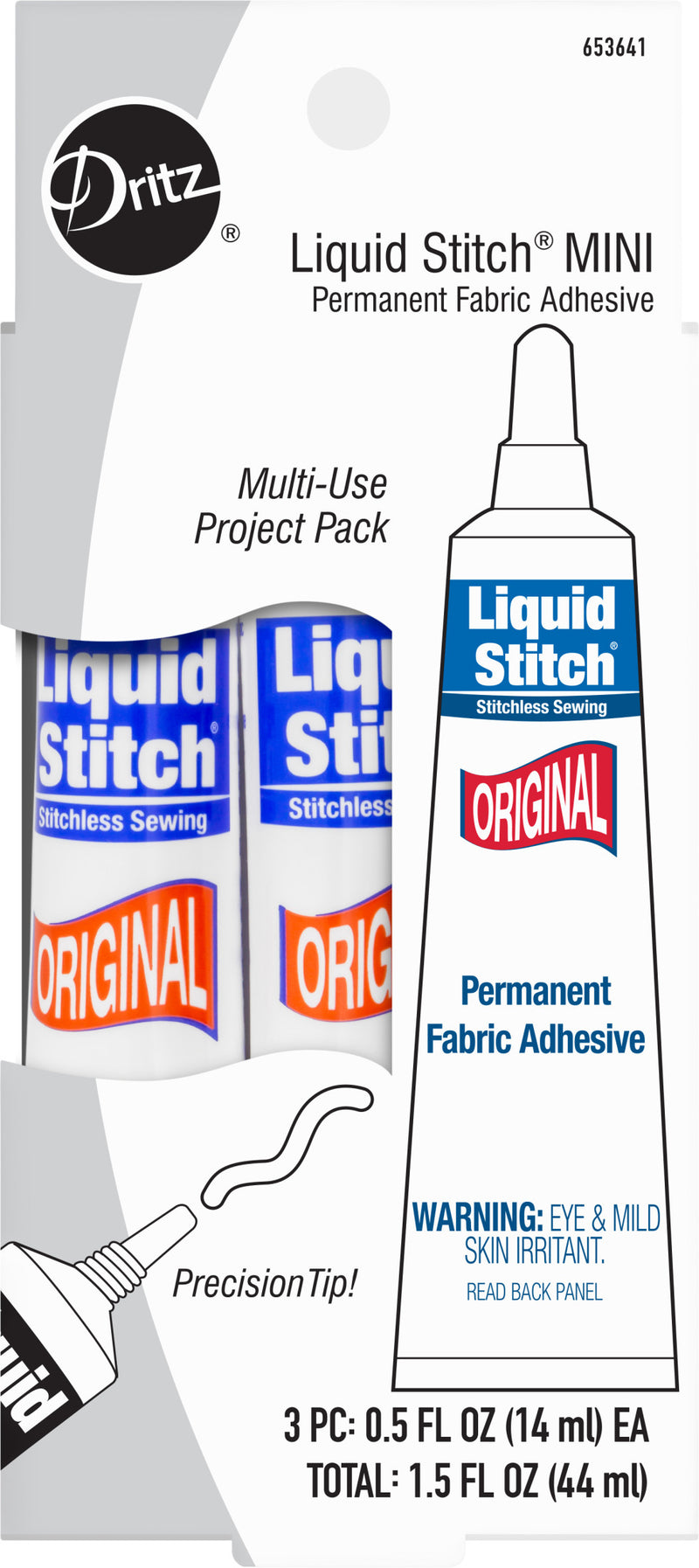 Chargez l'image dans la visionneuse de la galerie, 653641|Dritz Liquid Stitch Permanent Fabric Adhesive, 0.5 fl. oz. (3 pc)