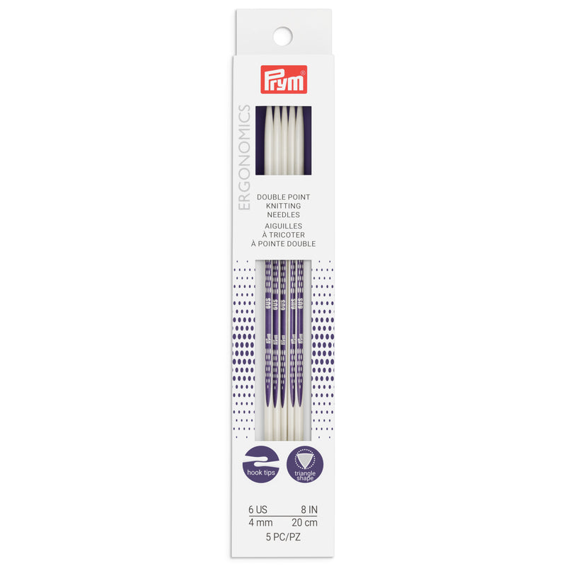 Chargez l'image dans la visionneuse de la galerie, 57053|Prym 8" Ergonomic Double Point Knitting Needles, US 6 (4mm)
