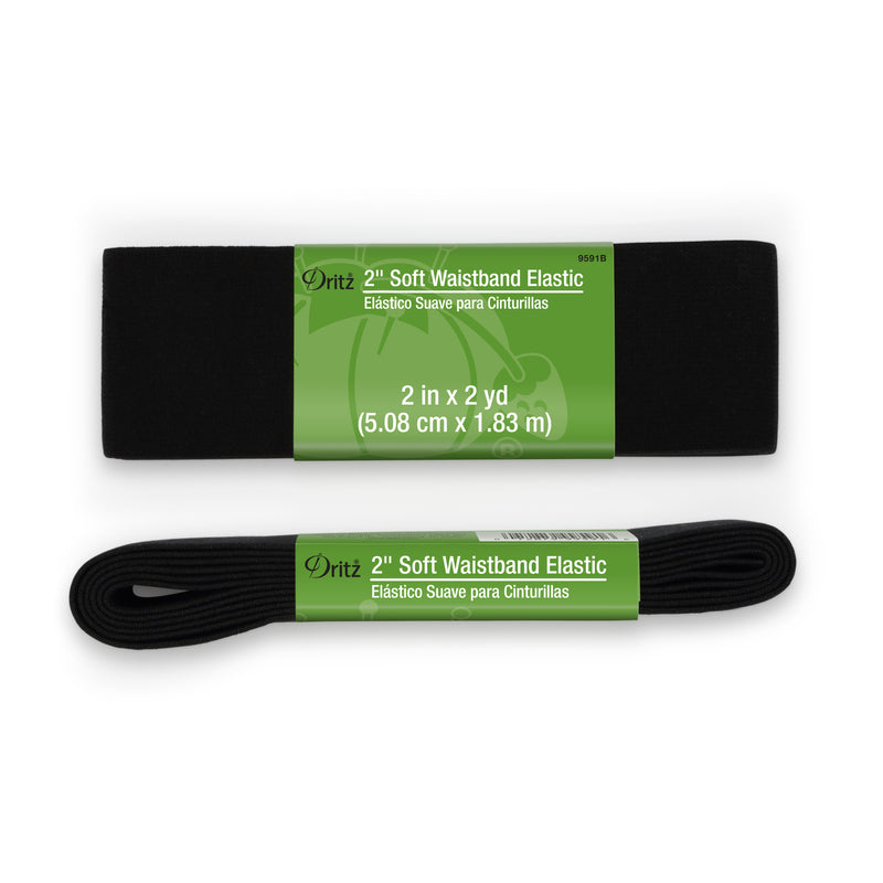 Chargez l'image dans la visionneuse de la galerie, 9591B|Dritz 2" Soft Waistband Elastic, Black, 2 yd