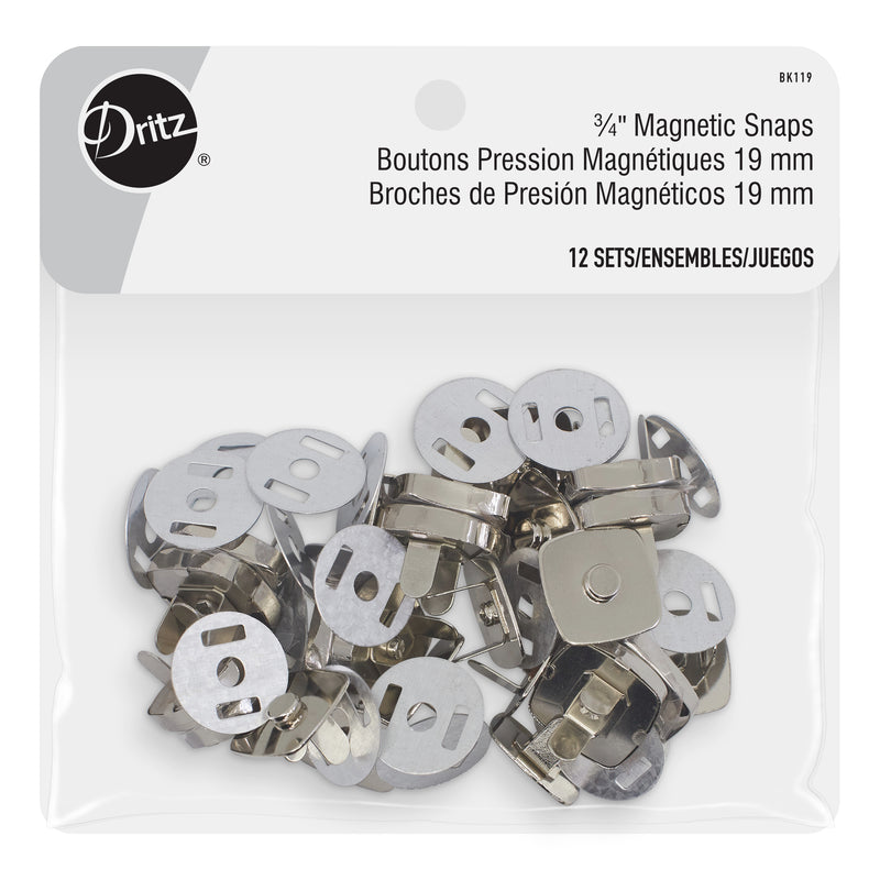 Chargez l'image dans la visionneuse de la galerie, BK119|Dritz 3/4" Magnetic Snaps, 12 Sets, Nickel