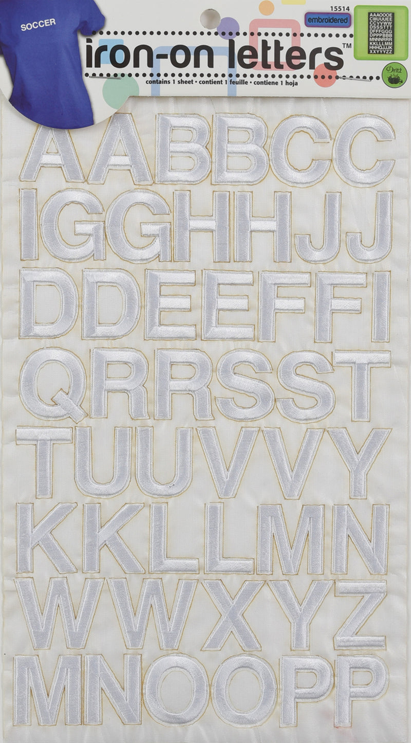 Chargez l'image dans la visionneuse de la galerie, 15514|Dritz Embroidery Iron-on Letters, White