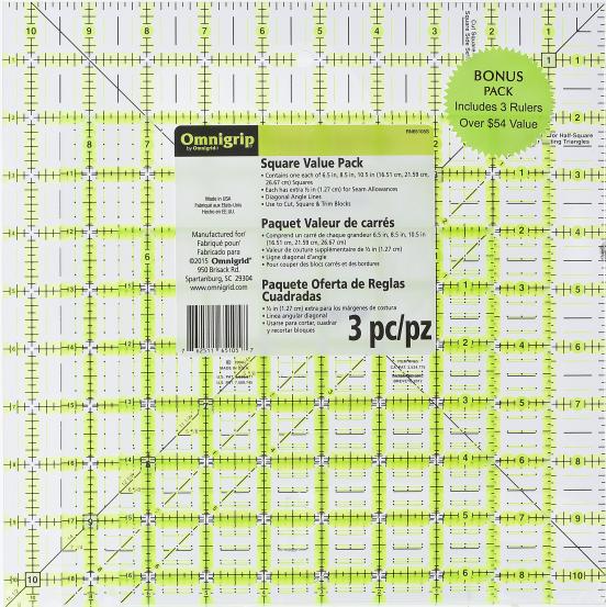 Chargez l'image dans la visionneuse de la galerie, RN65105S|Omnigrid Omnigrip Non-Slip Square Ruler Value Pack (6-1/2", 8-1/2", 10-1/2")