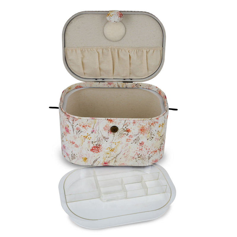 Chargez l'image dans la visionneuse de la galerie, Z10332-212|Dritz Oval Sewing Basket with Metal Handle, Large