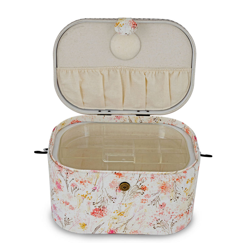Chargez l'image dans la visionneuse de la galerie, Z10332-212|Dritz Oval Sewing Basket with Metal Handle, Large