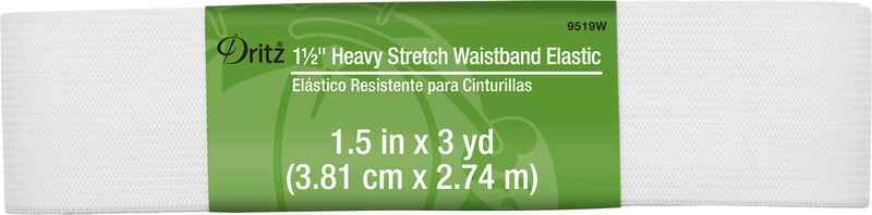 Chargez l'image dans la visionneuse de la galerie, 9519W|Dritz 1-1/2" Heavy Stretch Waistband Elastic, White, 3 yd