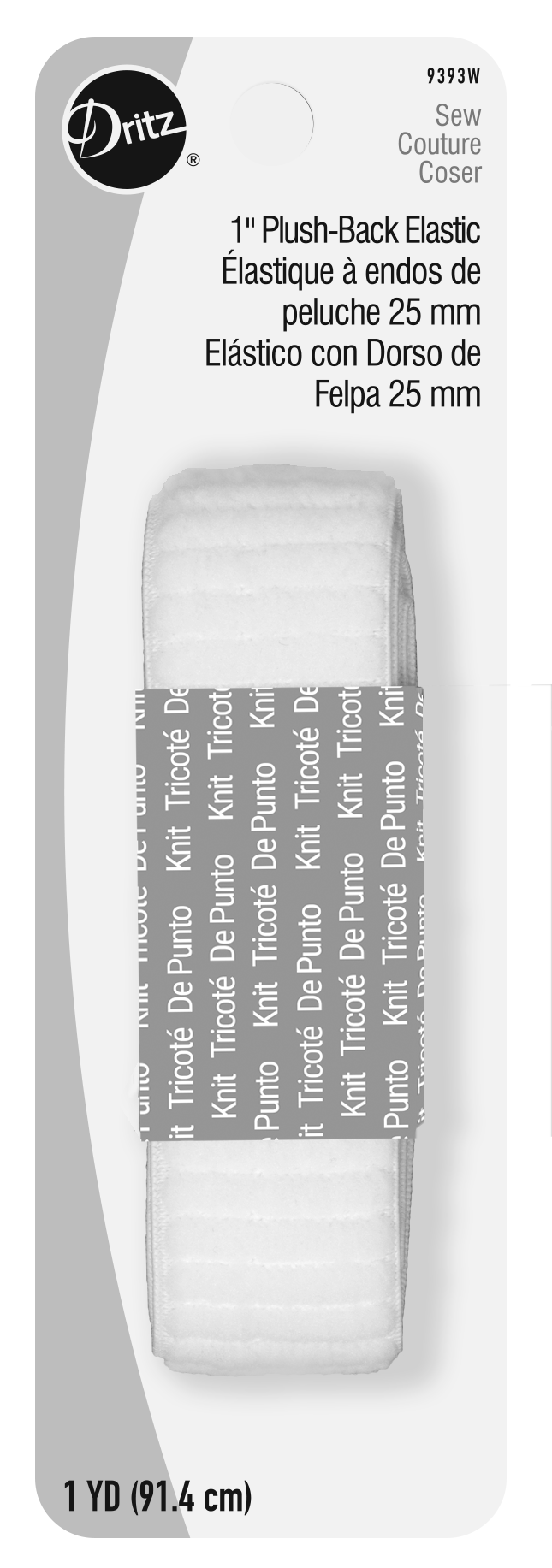 Chargez l'image dans la visionneuse de la galerie, 9393W|Dritz 1" Plush-Back Elastic, White, 1 yd