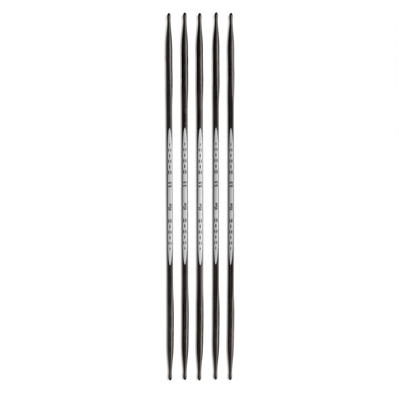 Chargez l'image dans la visionneuse de la galerie, 194223|Prym 8" Ergonomic Double Point Knitting Needles, Carbon, 3.5mm