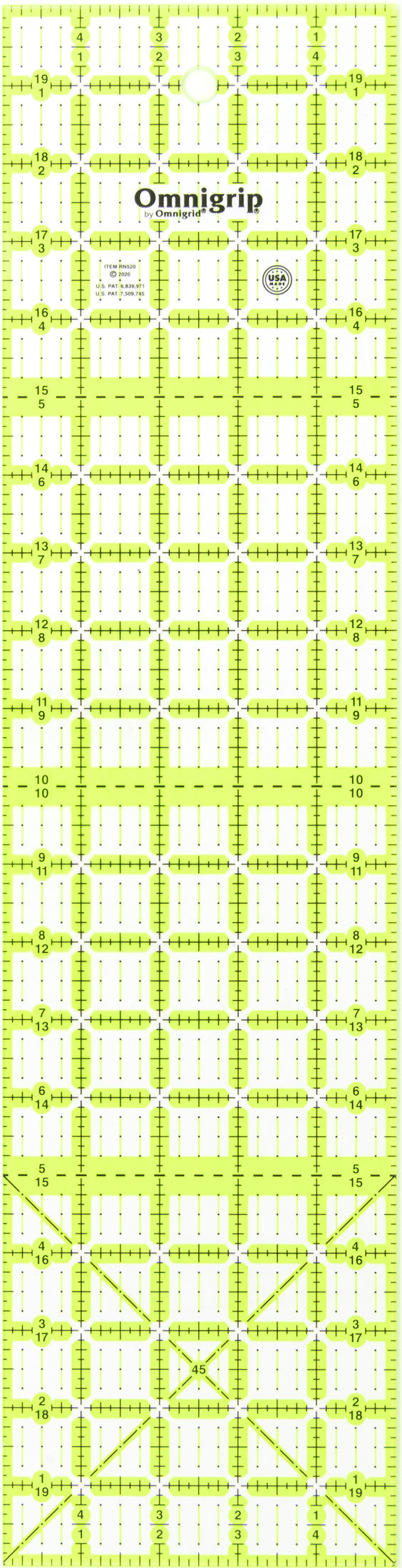Chargez l'image dans la visionneuse de la galerie, RN520|Omnigrid Omnigrip Neon Rectangle Ruler, 5" x 20"