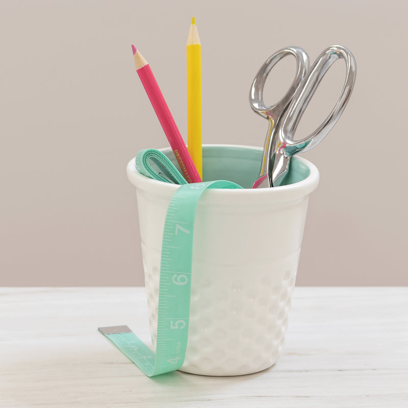 Chargez l'image dans la visionneuse de la galerie, DR002|Dritz Novelty Ceramic Thimble Container, Aqua