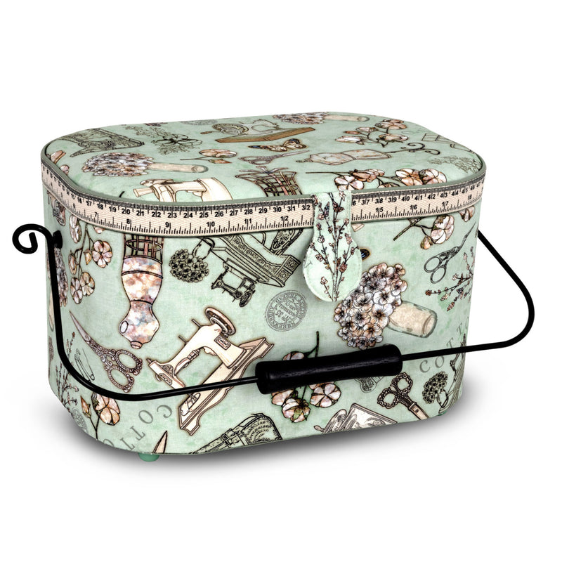 Chargez l'image dans la visionneuse de la galerie, Z10332-211|Dritz Oval Sewing Basket with Metal Handle, Large