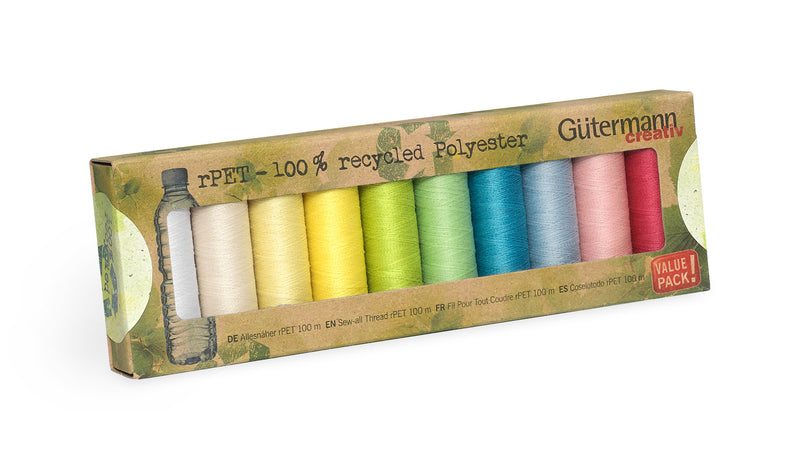 Chargez l'image dans la visionneuse de la galerie, 731138-2|Gutermann Sew-All rPET Polyester Thread Set, Light, 10 Spools