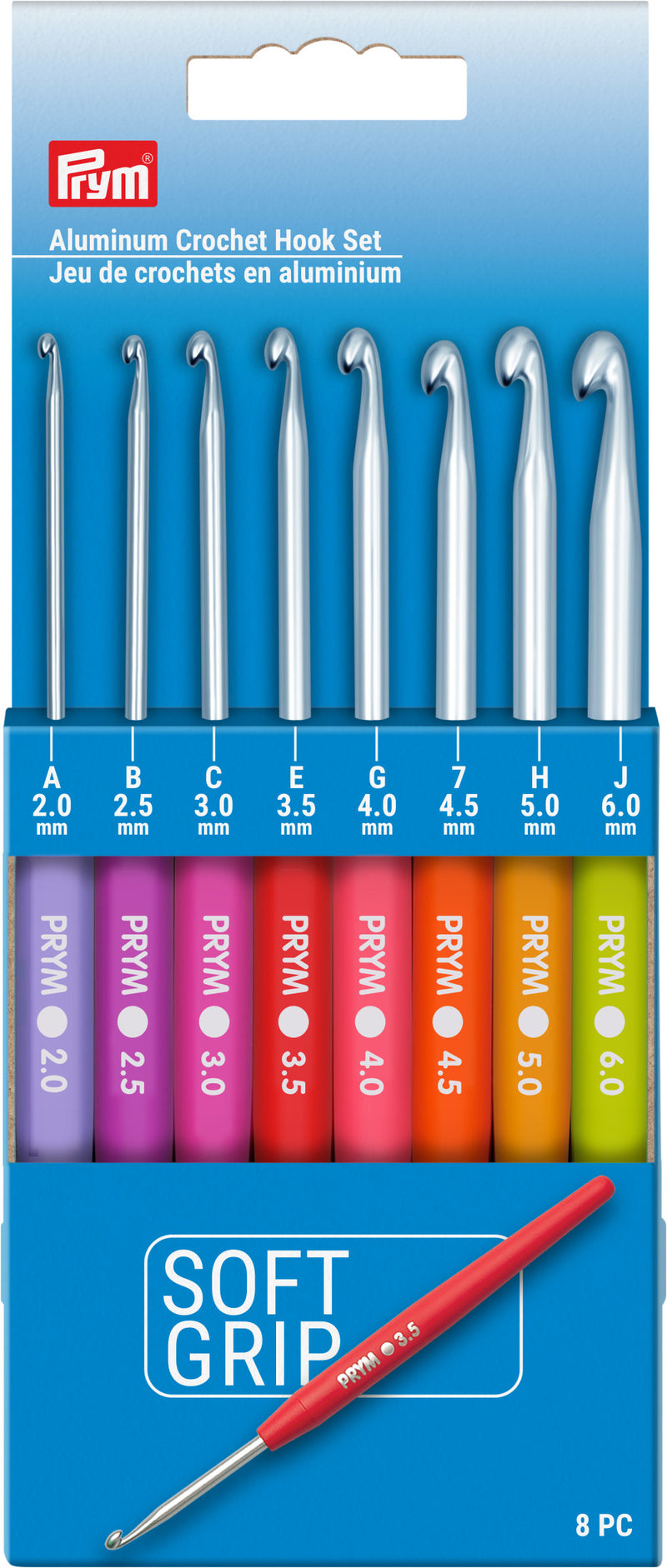 Chargez l'image dans la visionneuse de la galerie, 57500|Prym Soft Grip Aluminum Crochet Hook Set, 2-6mm