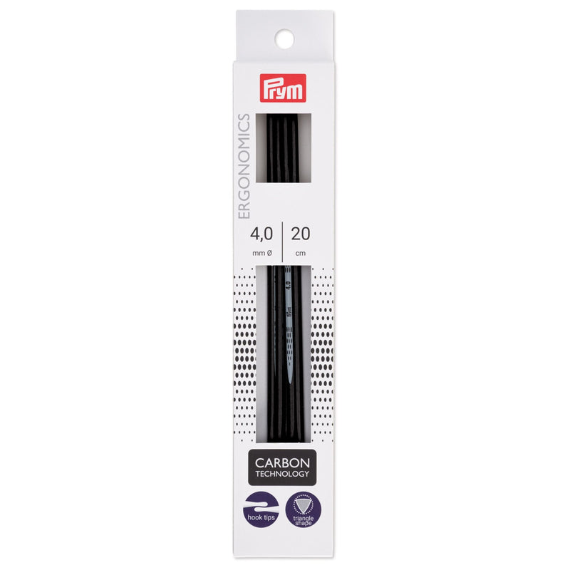 Chargez l'image dans la visionneuse de la galerie, 194224|Prym 8" Ergonomic Double Point Knitting Needles, Carbon, 4.0mm