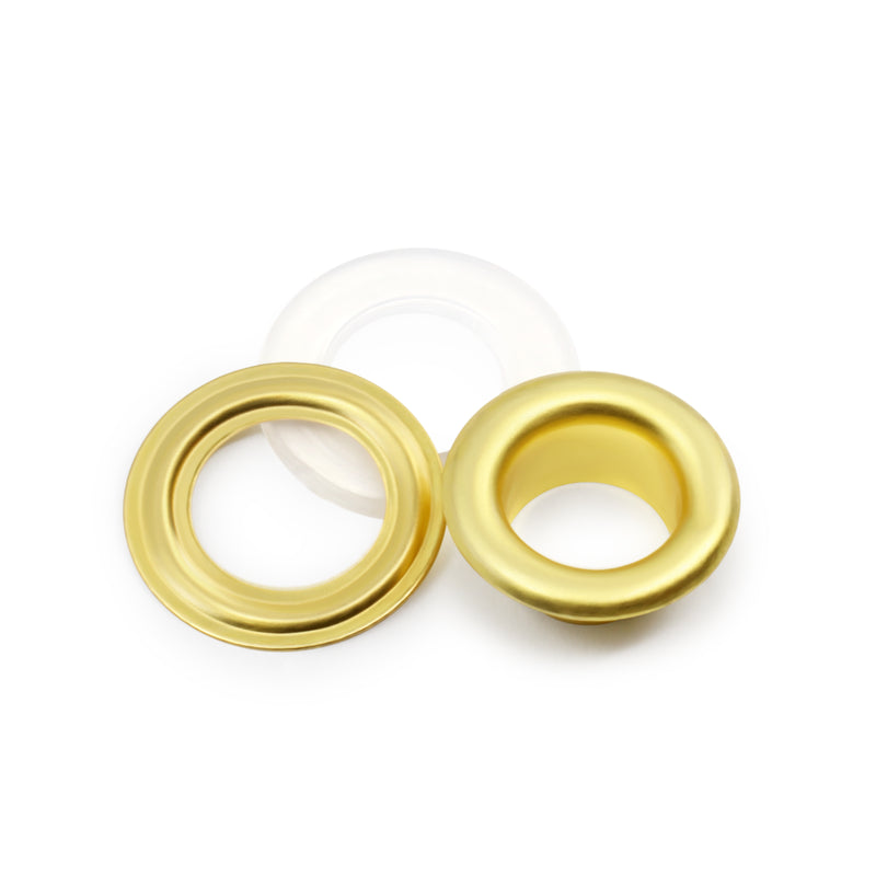 Chargez l'image dans la visionneuse de la galerie, 730-37-T|Dritz 1/4" 2-Part Eyelets & Tools, 15 Sets, Matte Gold