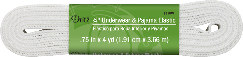Chargez l'image dans la visionneuse de la galerie, 9510W|Dritz 3/4" Underwear & Pajama Elastic, White, 4 yd