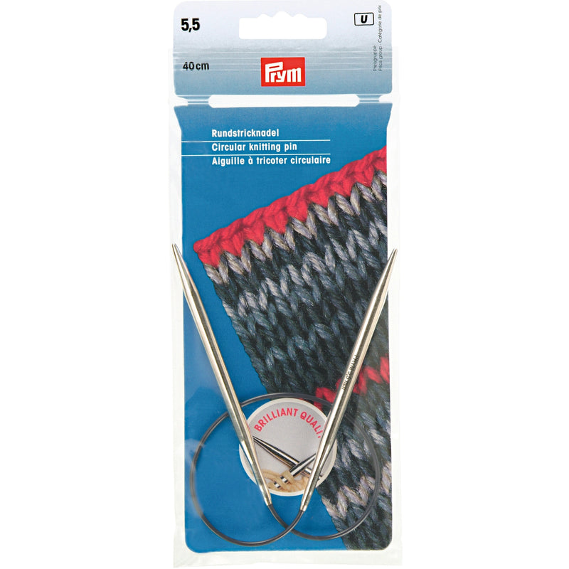 Chargez l'image dans la visionneuse de la galerie, 212170|Prym 16" Circular Brass Knitting Needles, 5.5mm