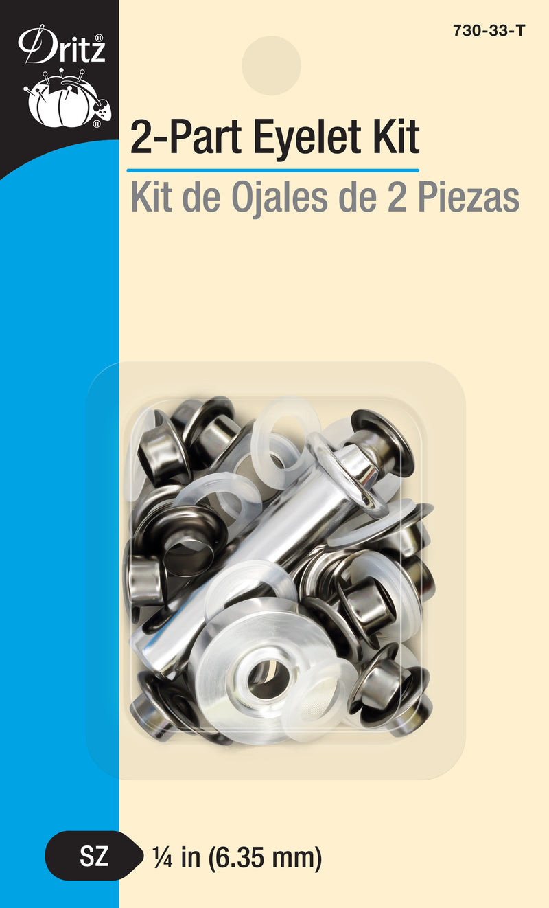 Chargez l'image dans la visionneuse de la galerie, 730-33-T|Dritz 1/4" 2-Part Eyelets & Tools, 15 Sets, Gunmetal