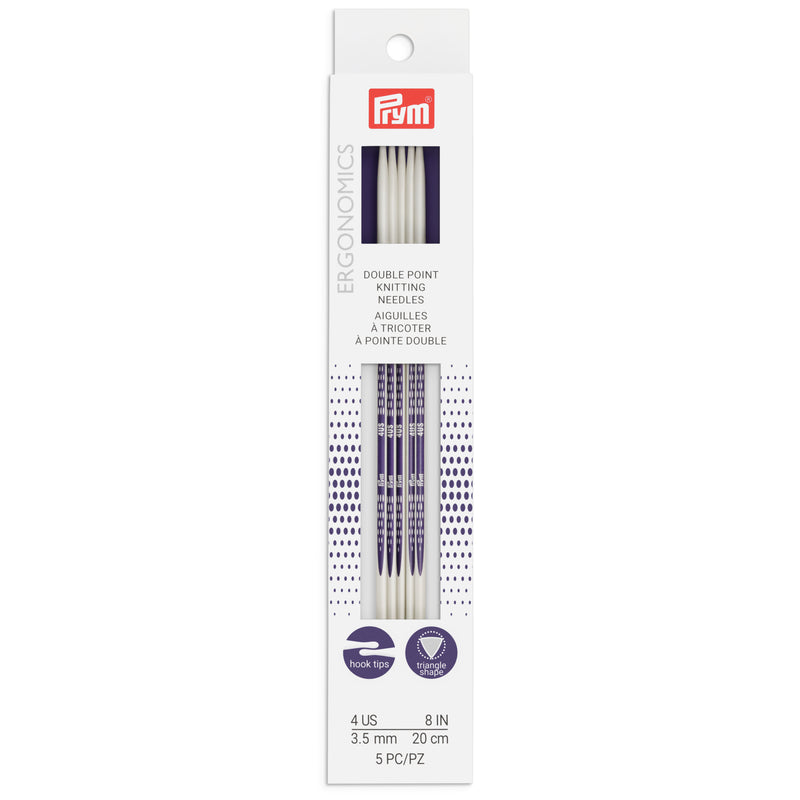 Chargez l'image dans la visionneuse de la galerie, 57052|Prym 8" Ergonomic Double Point Knitting Needles, US 4 (3.5mm)