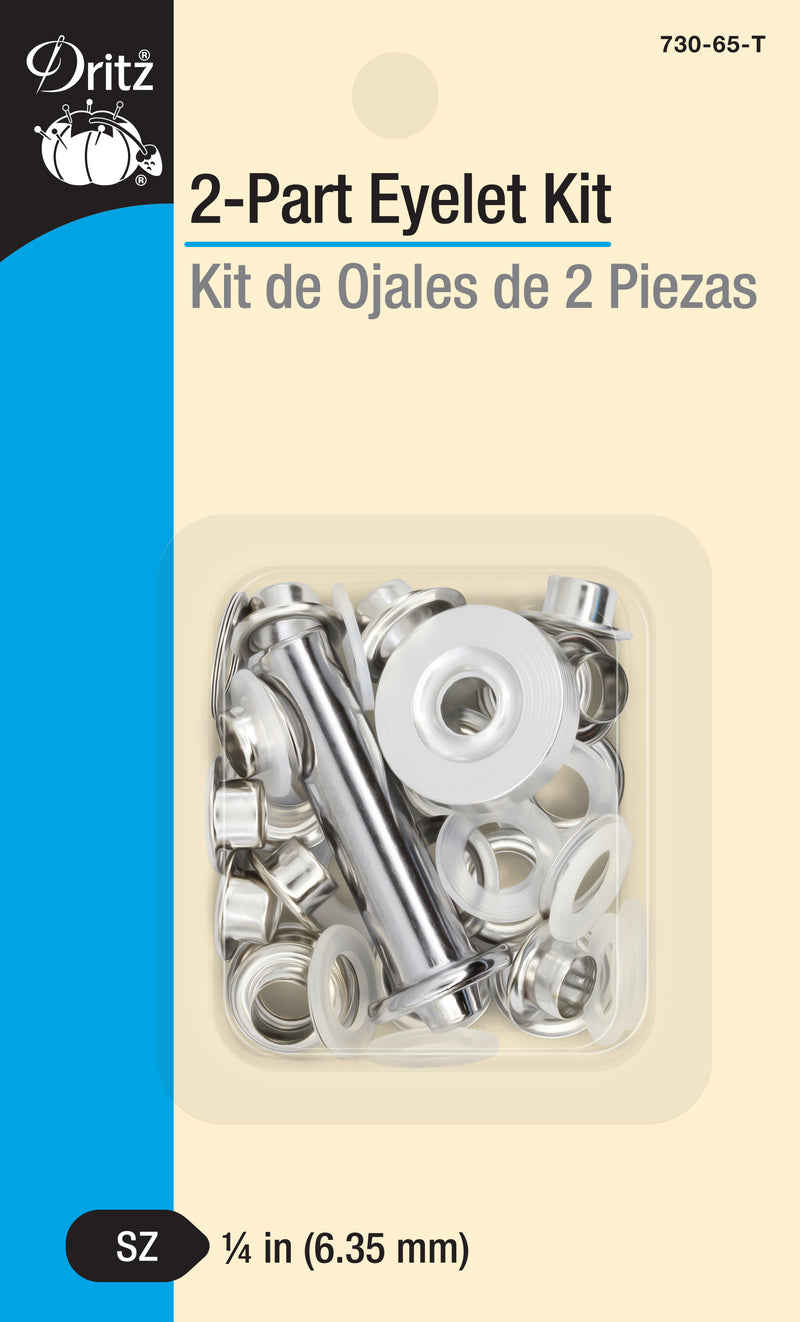 Chargez l'image dans la visionneuse de la galerie, 730-65-T|Dritz 1/4" 2-Part Eyelets & Tools, 15 Sets, Nickel
