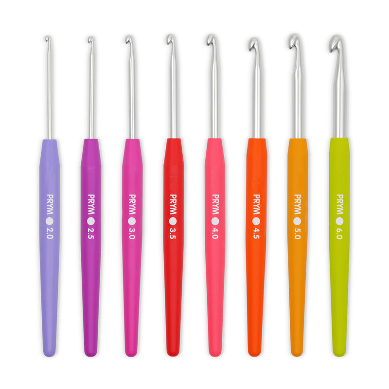 Chargez l'image dans la visionneuse de la galerie, 57500|Prym Soft Grip Aluminum Crochet Hook Set, 2-6mm