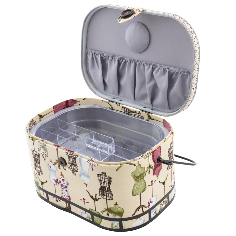 Chargez l'image dans la visionneuse de la galerie, Z10332-131|Dritz Oval Sewing Basket with Metal Handle, Large