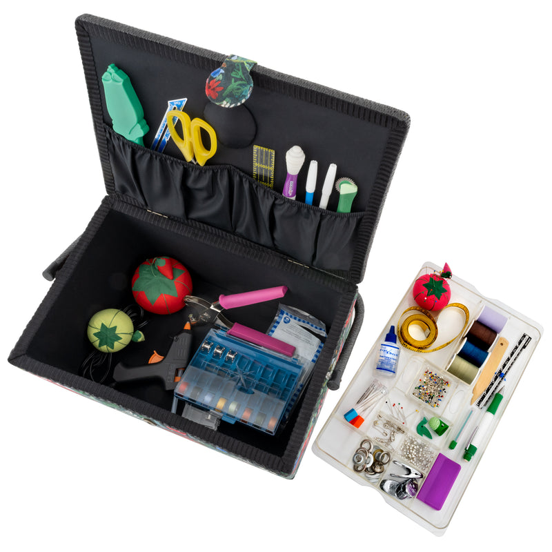 Chargez l'image dans la visionneuse de la galerie, Z10033-29311|Dritz Rectangular Sewing Basket, XL