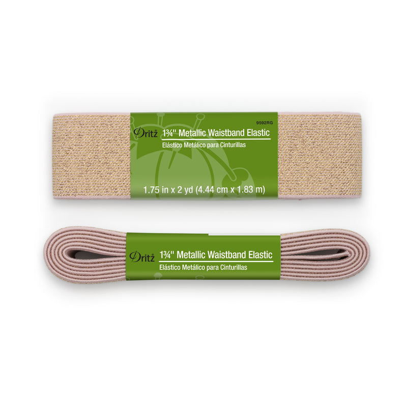 Chargez l'image dans la visionneuse de la galerie, 9592RG|Dritz 1-3/4" Metallic Waistband Elastic, Rose Gold Metallic, 2 yd