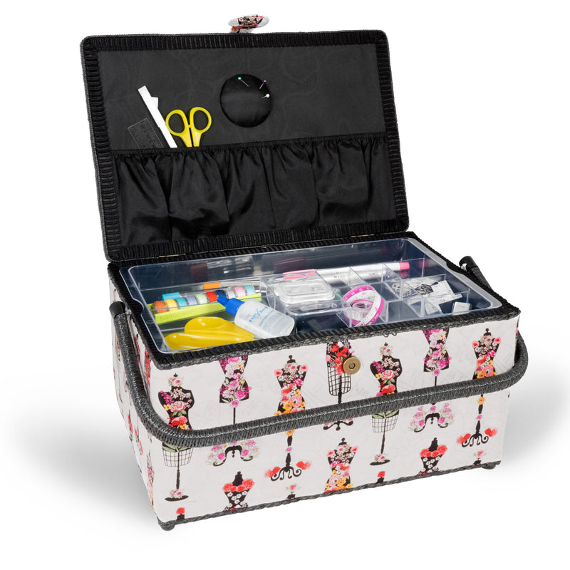 Chargez l'image dans la visionneuse de la galerie, Z10033-221|Dritz Rectangular Sewing Basket, XL
