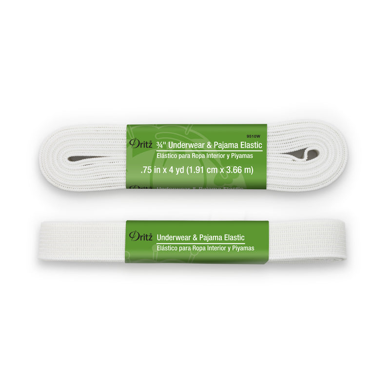 Chargez l'image dans la visionneuse de la galerie, 9510W|Dritz 3/4" Underwear & Pajama Elastic, White, 4 yd