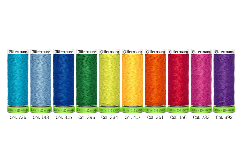 Chargez l'image dans la visionneuse de la galerie, 731138-3|Gutermann Sew-All rPET Polyester Thread Set, Bright, 10 Spools